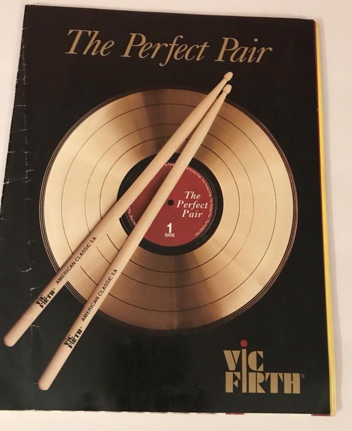 VIC  FIRTH drum sticks, mallets, percussion color vintage brochure & price list
