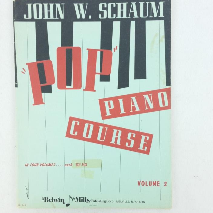 John W. Schaum Pop Piano Course Volume 2 EUC