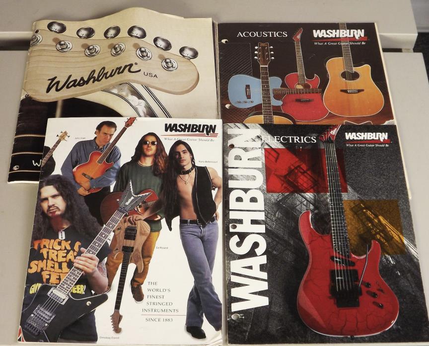 4 Vintage Washburn Guitar Catalogs