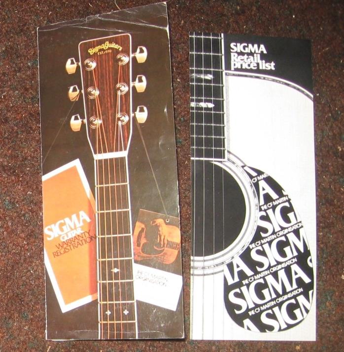 1981 Martin Sigma Guitar Brochure w/ Price List