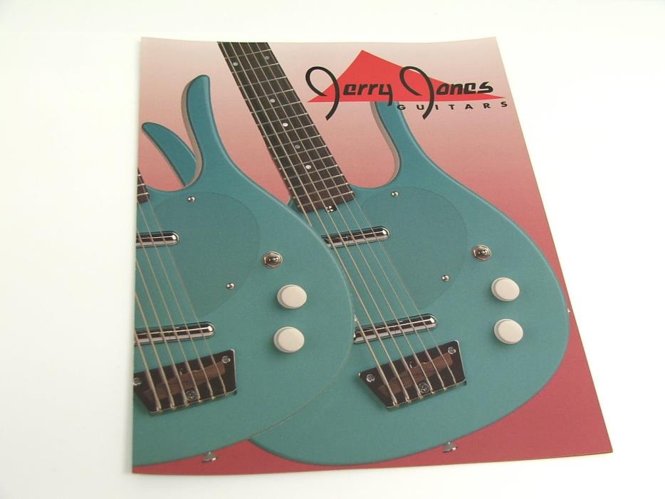 Vintage 1990's Jerry Jones Guitar Color Catalog Brochure Bass Longhorn Baritone