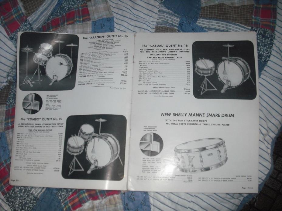 leedy drum catalog 50s'60s missing cover DEAL !