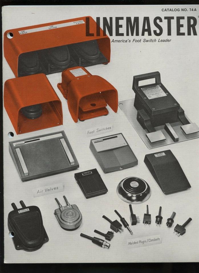 LINEMASTER Foot Switch Pedal CATALOG 74A 1974