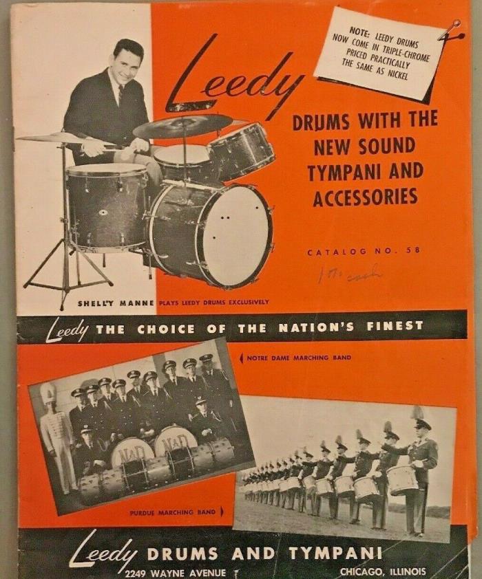 Leedy Drum CATALOG - 1958~~ drums, drummers' instruments No. 58