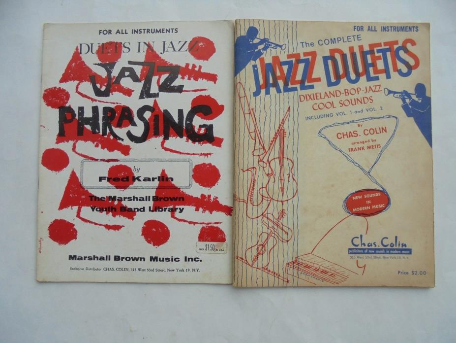 2 Lot Music Books Songbooks Song All Instruments Jazz Phrasing Duets Dixieland