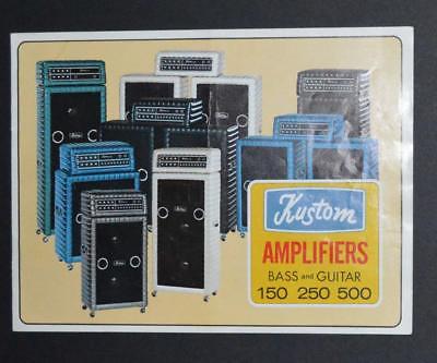 Vintage c 1972 KUSTOM ELECTRONICS Chanute KANSAS KUSTOM AMPLIFIER CATALOG, music