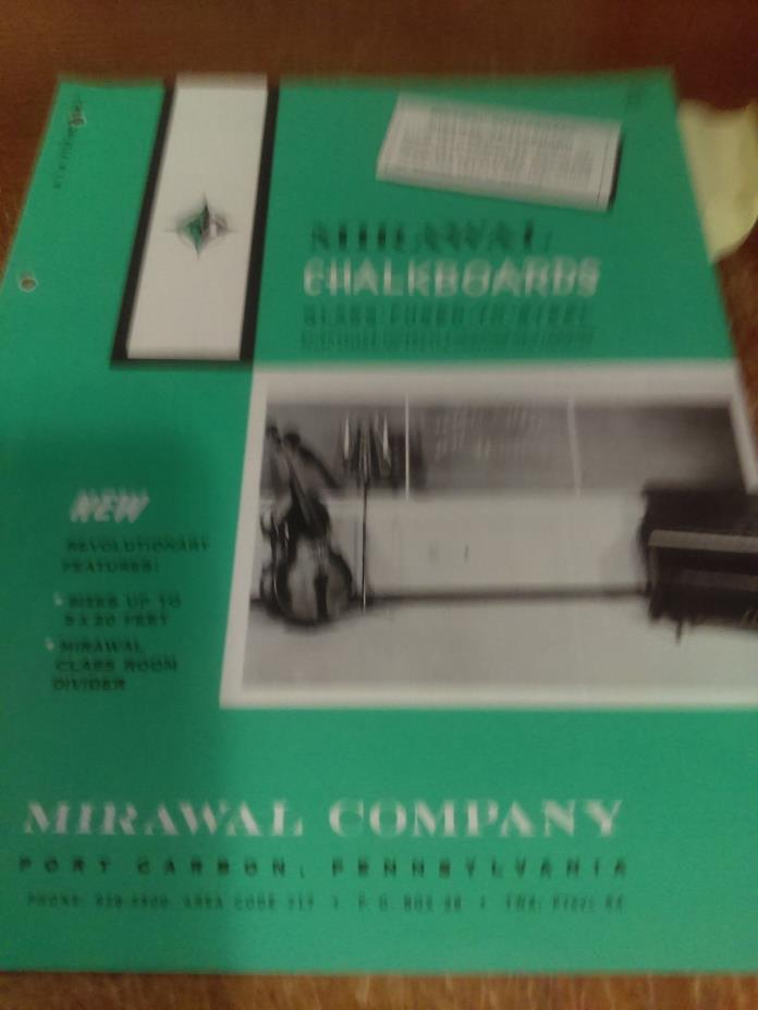 1950's Mirawall  Co Chalkboards Architectural Catalog Asbestos Cement