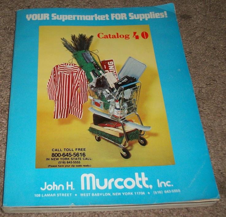 VINTAGE 1987 SUPERMARKET SUPPLIES CATALOG JOHN H. MURCOTT WEST BABYLON NY. COOL