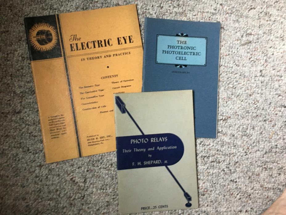 3 Photoelectric Theory and Practice Manuals Vintage late 1930s