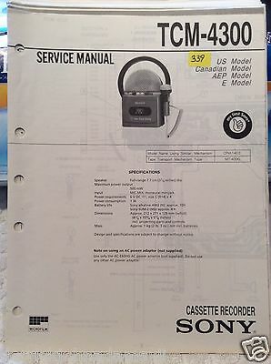 Sony TCM-4300 Cassette Recorder Service Manual