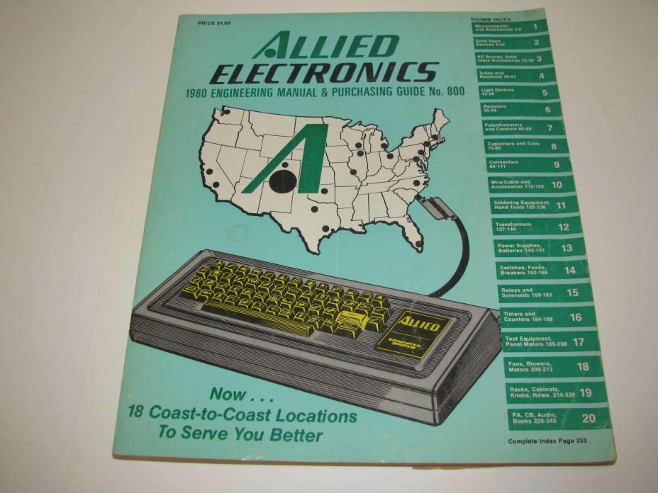 ALLIED ELECTRONICS 1980 Manual & Purchasing Guide No. 800 Vintage