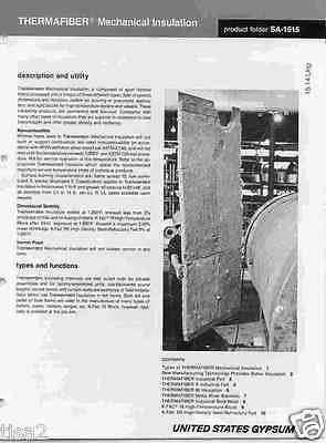 US GYPSUM Thermafiber Mechanical Insulation 12pg Catalog 1983 says ASBESTOS Free