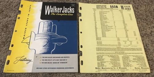 Vintage 1955 Walker Jacks Catalog & Price List