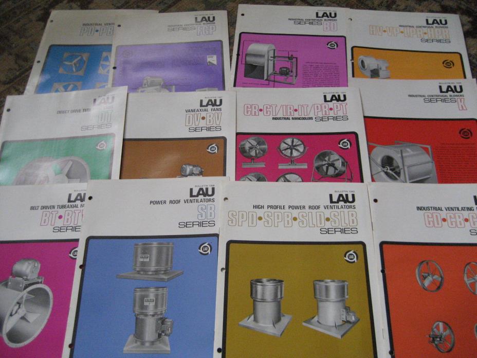 Lot 1960's LAU Bulletin Catalogs / Fans Blowers Ventilators w/ Price List