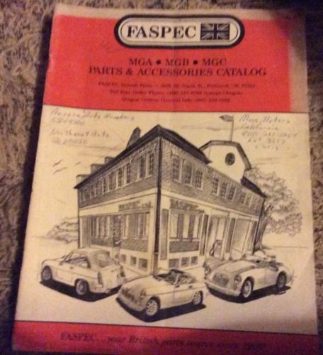 July 1986 VINTAGE CATALOG - FASPEC MGA MGC MGC car parts catalog