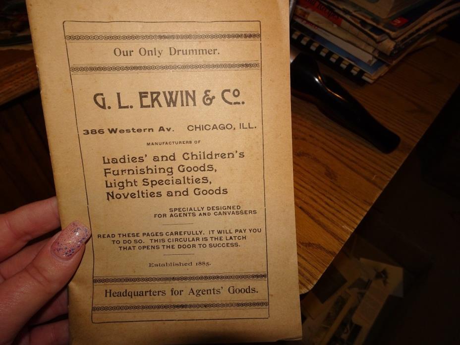Vintage Catalog G. L. ERWIN & CO. Chicago IL Novelties and Goods 1885-early 1900