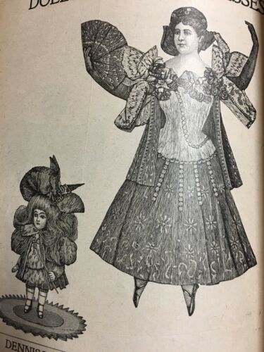 Early Dennison’s Art Crepe Tissue Paper Catalog Lamps Decorations Dolls ++ 1800s