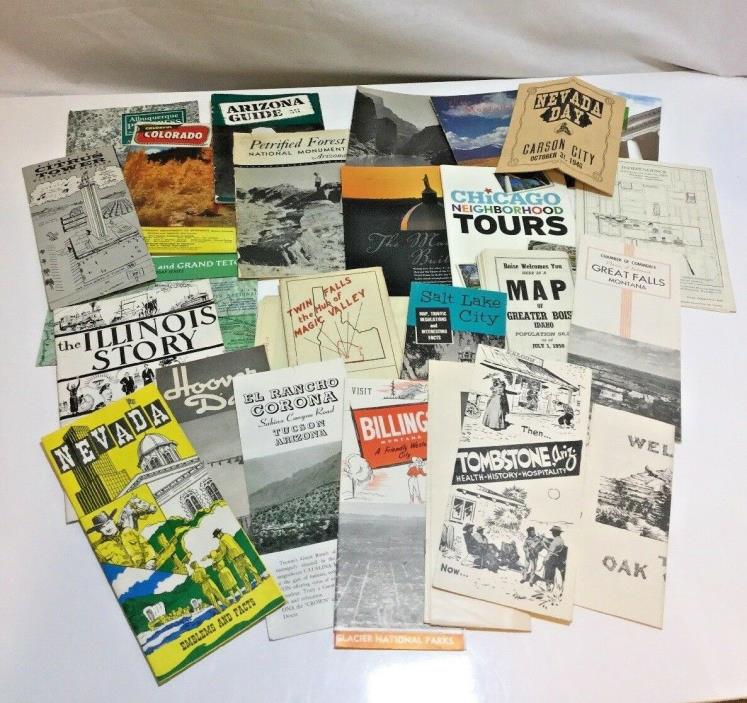 LOT USA Tourist Travel Brochures Maps Guides 1950-60's-70's 22 Pieces