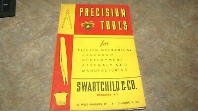 Vintage 1957 Swartchild Precision Tool Catalog  Watchmakers,Jewelers,Mechanical