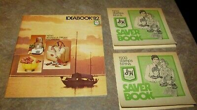 Vintage 1982 S & H Green Stamps Ideabook Catalog Plus 2 Saver Books Unused