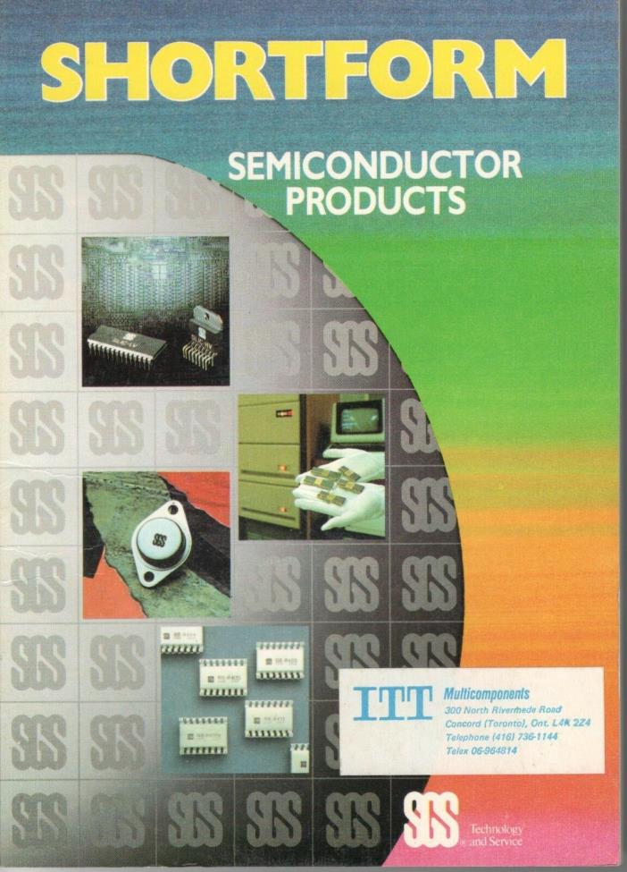 Vintage 1985/1986 Shortform Semiconductor Products Catalog From SGS-Italy