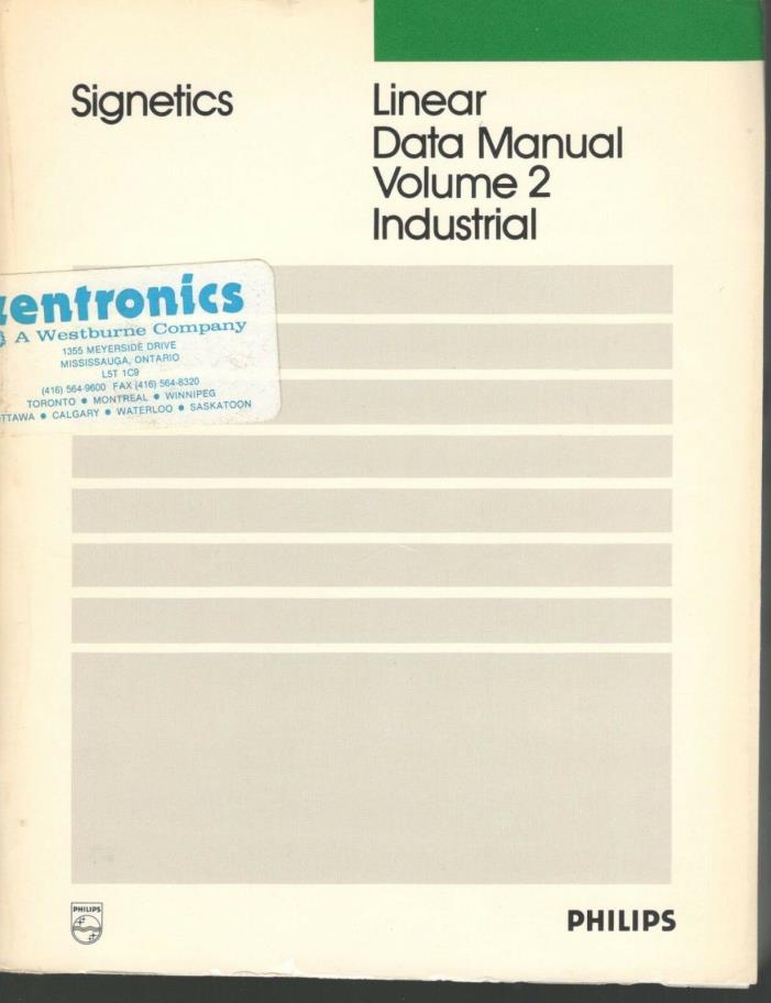 Vintage 1989 Signetics/Philips Linear Data Manual Vol.2: Industrial Catalog
