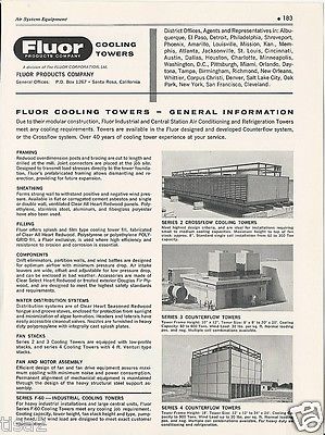 1961 FLUOR PRODUCTS Cooling Towers with ASBESTOS Panels Vintage Catalog Page