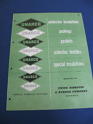 UNARCO 1950's Catalog Union Asbestos & Rubber Co Packing Insulations Gaskets