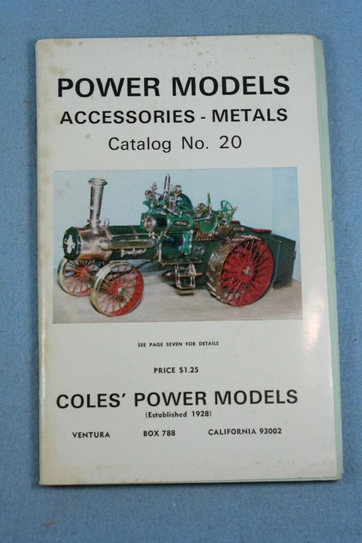 Coles Power Models Accessories-Metals Catalog #20 1966