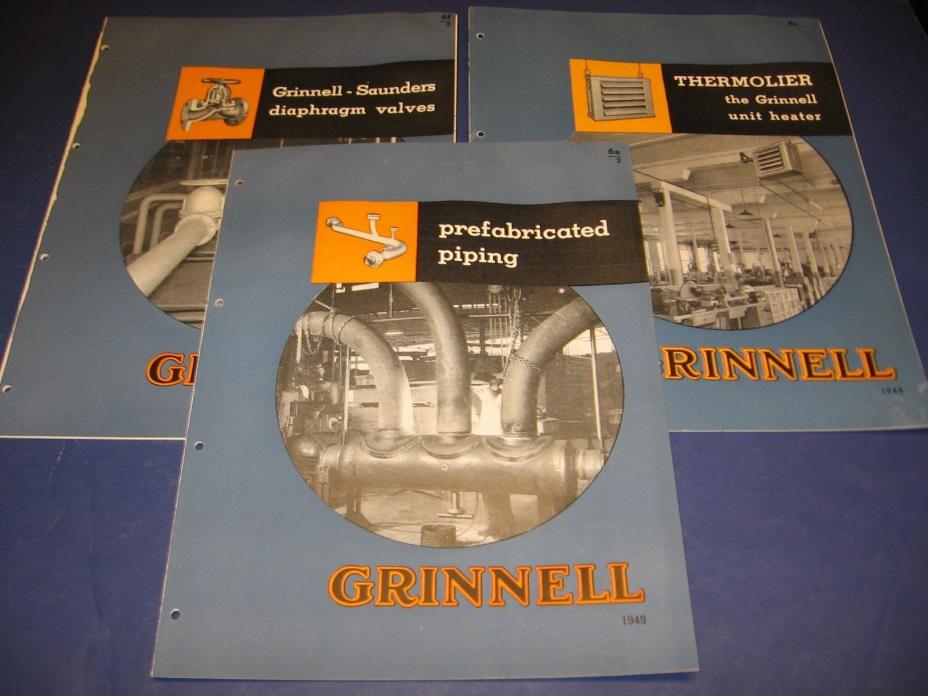 Grinnell Piping Valves Heating catalog 3 Lot Asbestos History