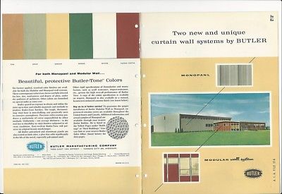 1961 BUTLER MFG Co Curtain Wall Systems ASBESTOS Composition Vintage Catalog