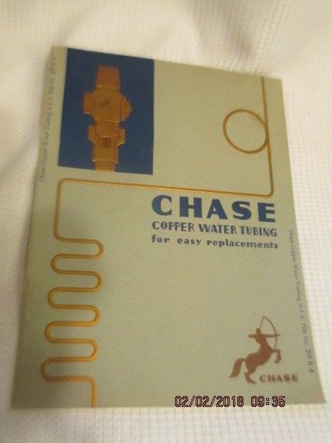 RARE vintage Industrial CHASE copper water tubing reference BOOK trade edition
