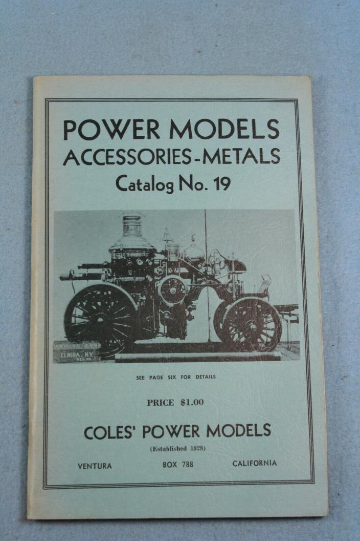 Coles Power Models Accessories-Metals Catalog #19 1963