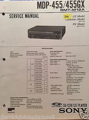 Sony MDP-455 & MDP-455GX CD/CDV/lLD Player Service Manual