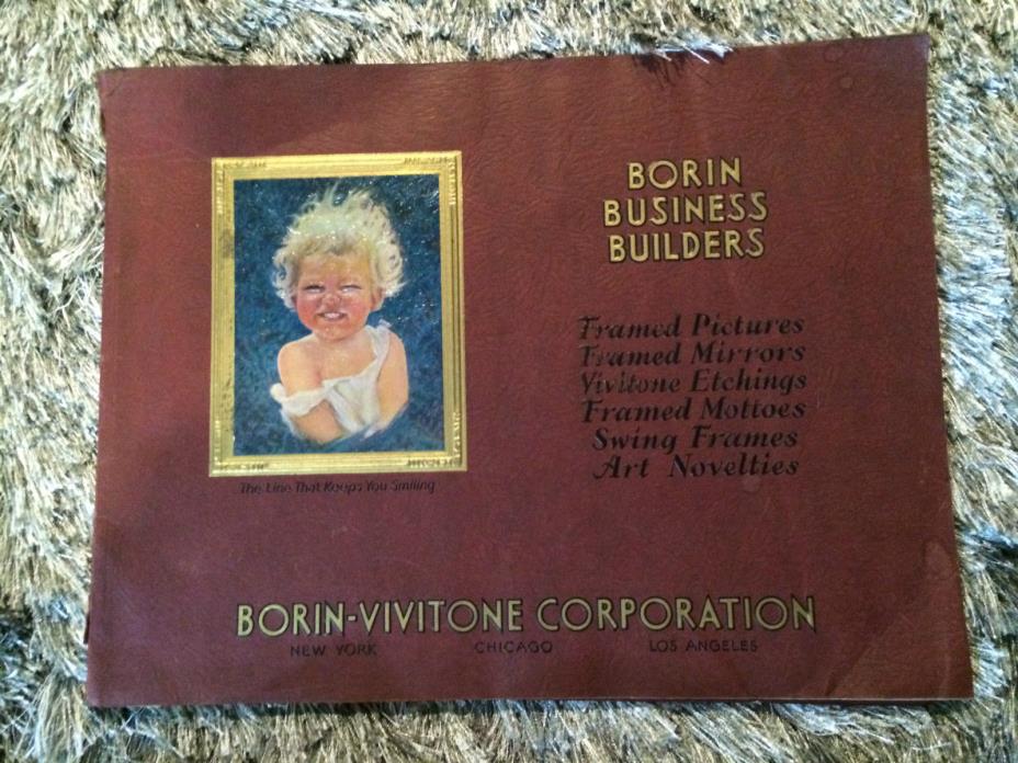 BORIN BUSINESS BUILDERS -BORIN-VIVITONE CORP. 1930 CATALOG-ART NOVELTIES,FRAMES+