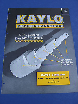 Kaylo Pipe Insulation 1950's Catalog Owens-Illinois Glass Co. Asbestos