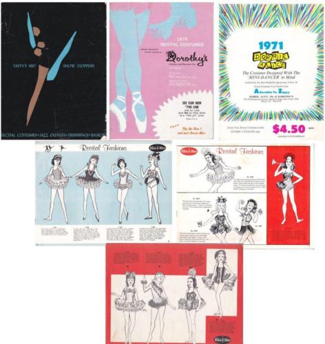 6 GIRLS' DANCE RECITAL/PERFORMANCE COSTUME CATALOGS 1967-1975