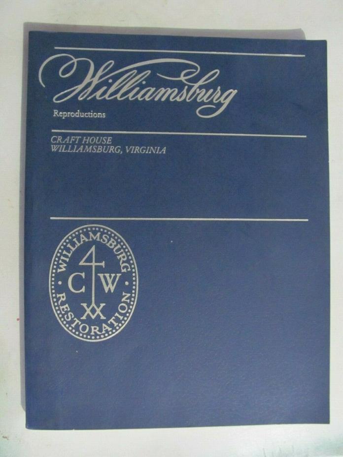 Williamsburg Reproductions Furniture 1982 Catalog CRAFT HOUSE & PRICE LIST