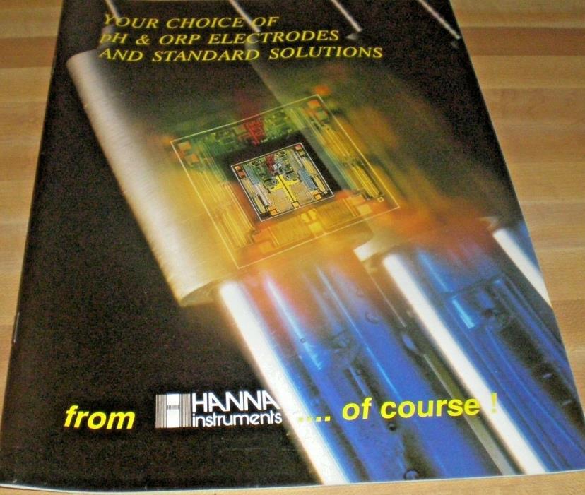Vintage Hanna Instruments pH & Orp Electrodes and Standard Solutions Manual