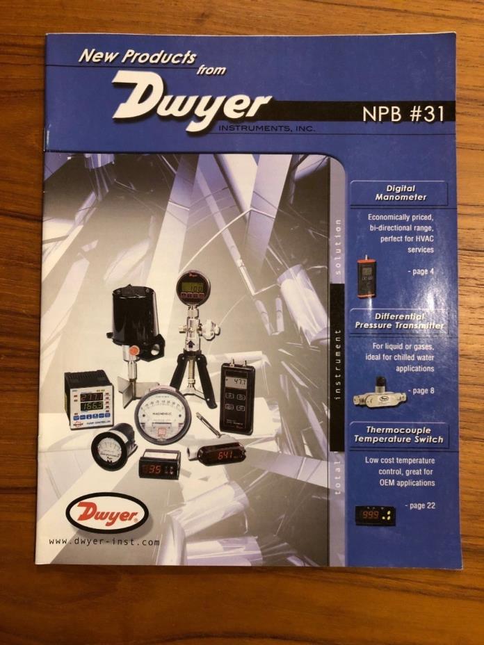 Dwyer Instruments 2003 Catalog NPB #31 (New Products)