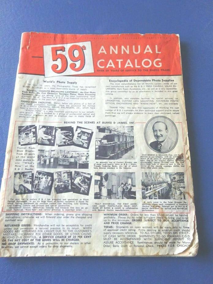 1959 Burke & James World's Photo Supply Annual Catalog
