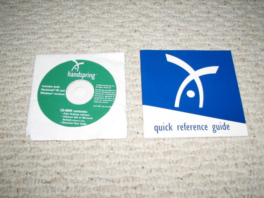 Handspring PDA Software CD-Rom Quick Reference Guide Bundle Mac Windows