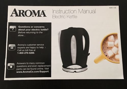 Aroma Electric Kettle Instruction Manual AWK-106