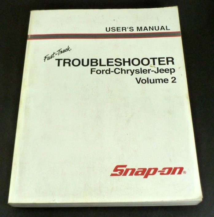 SNAP-ON Fast-Track Troubleshooter Ford Chrysler Jeep Vol. 2 User's Manual