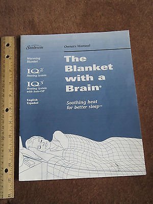 Sunbeam Blanket Manual IQ2 IQ3 Warming Heating Instructions Owner's Guide