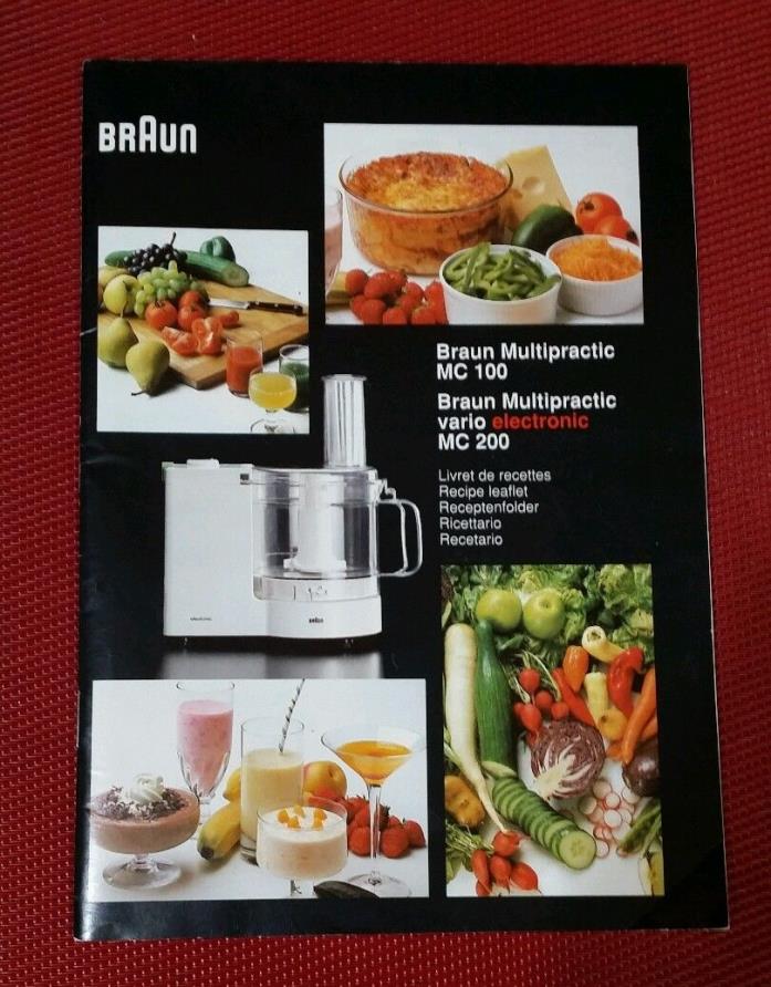 BRAUN MULTIPRACTIC MC100 MC 200 FOOD PROCESSOR RECIPES LEAFLET AND EPHEMERA