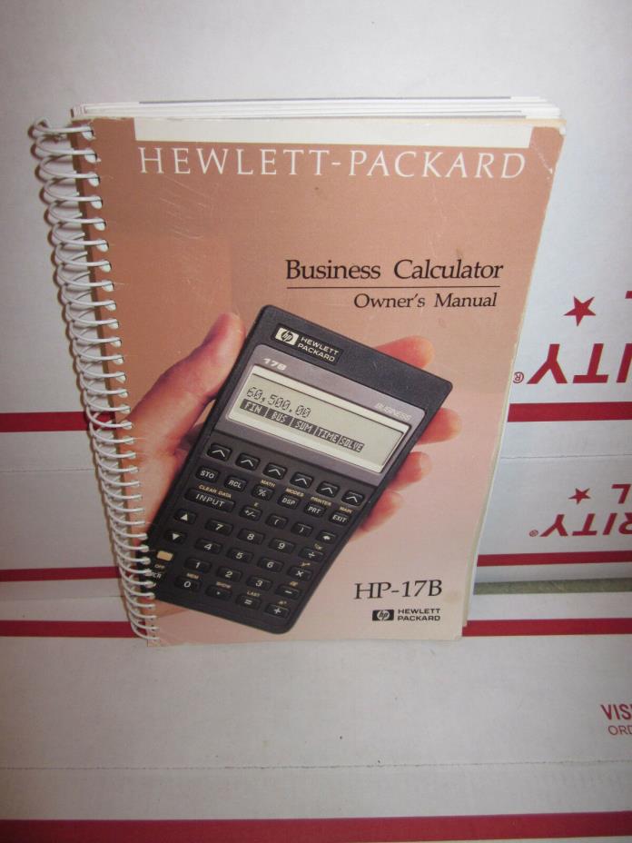 Hewlett Packard Business Calculator HP-17B Owner's Manual
