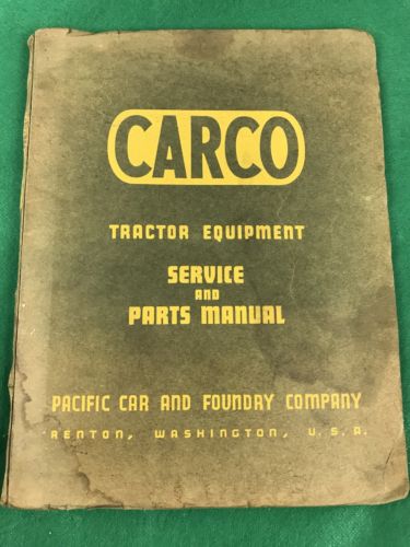 Vintage 1960s CARCO Winch E-30-PS  Tractor Service & Parts Manual, Paccar