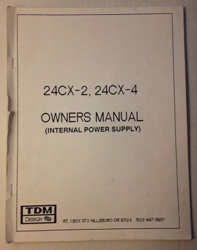 TDM Design 24CX-2 24CX-4 Electronic Crossover Owner's Manual Specs Diagrams