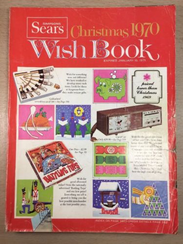 Sears Wishbook Cataloge 1970 Christmas Toys Magazine Shopping Ordering Reference